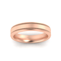 5 mm Mens Band Double Milgrain