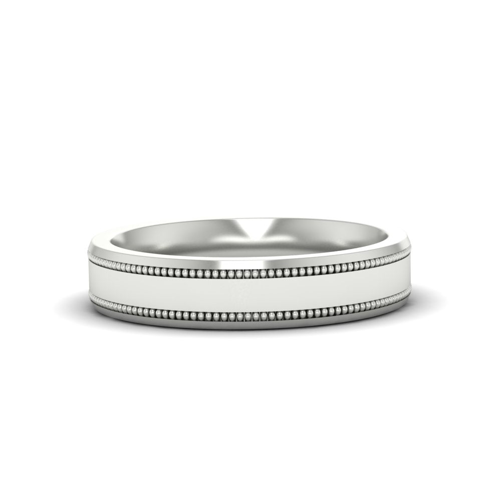 5 mm Mens Band Double Milgrain