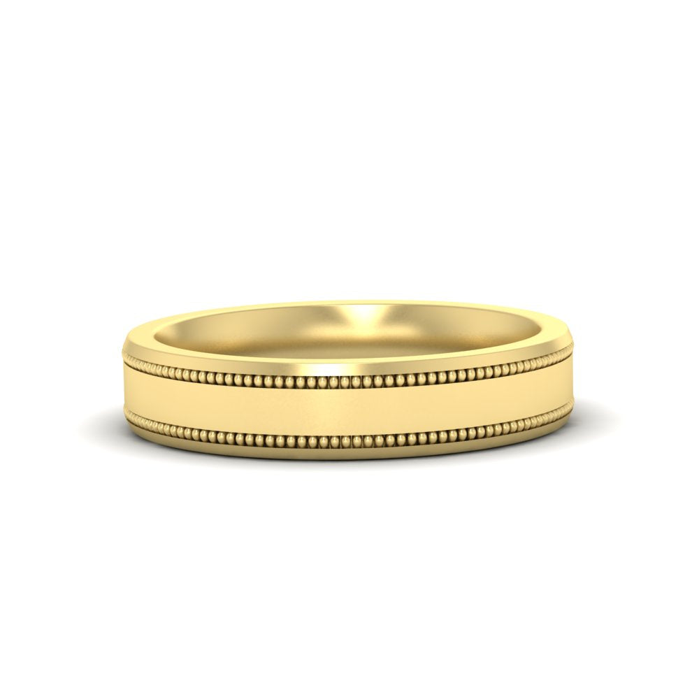 5 mm Mens Band Double Milgrain
