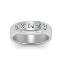 Flat Flush Set Mens Wedding Band