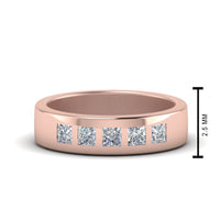 Flat Flush Set Mens Wedding Band