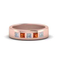 Flat Flush Set Mens Wedding Band