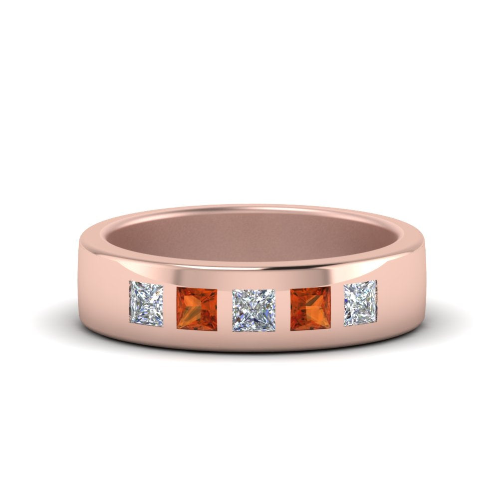 Flat Flush Set Mens Wedding Band