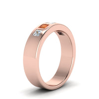 Flat Flush Set Mens Wedding Band