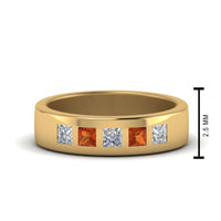 Flat Flush Set Mens Wedding Band