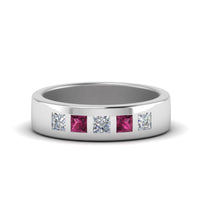 Flat Flush Set Mens Wedding Band