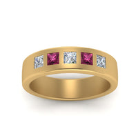 Flat Flush Set Mens Wedding Band