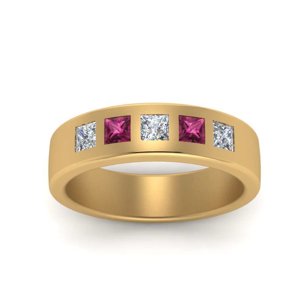 Flat Flush Set Mens Wedding Band