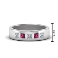 Flat Flush Set Mens Wedding Band