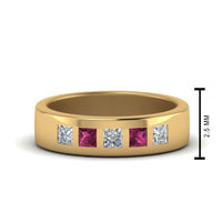 Flat Flush Set Mens Wedding Band
