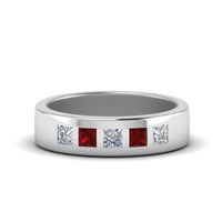 Flat Flush Set Mens Wedding Band