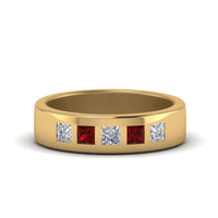 Flat Flush Set Mens Wedding Band