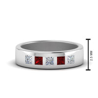 Flat Flush Set Mens Wedding Band