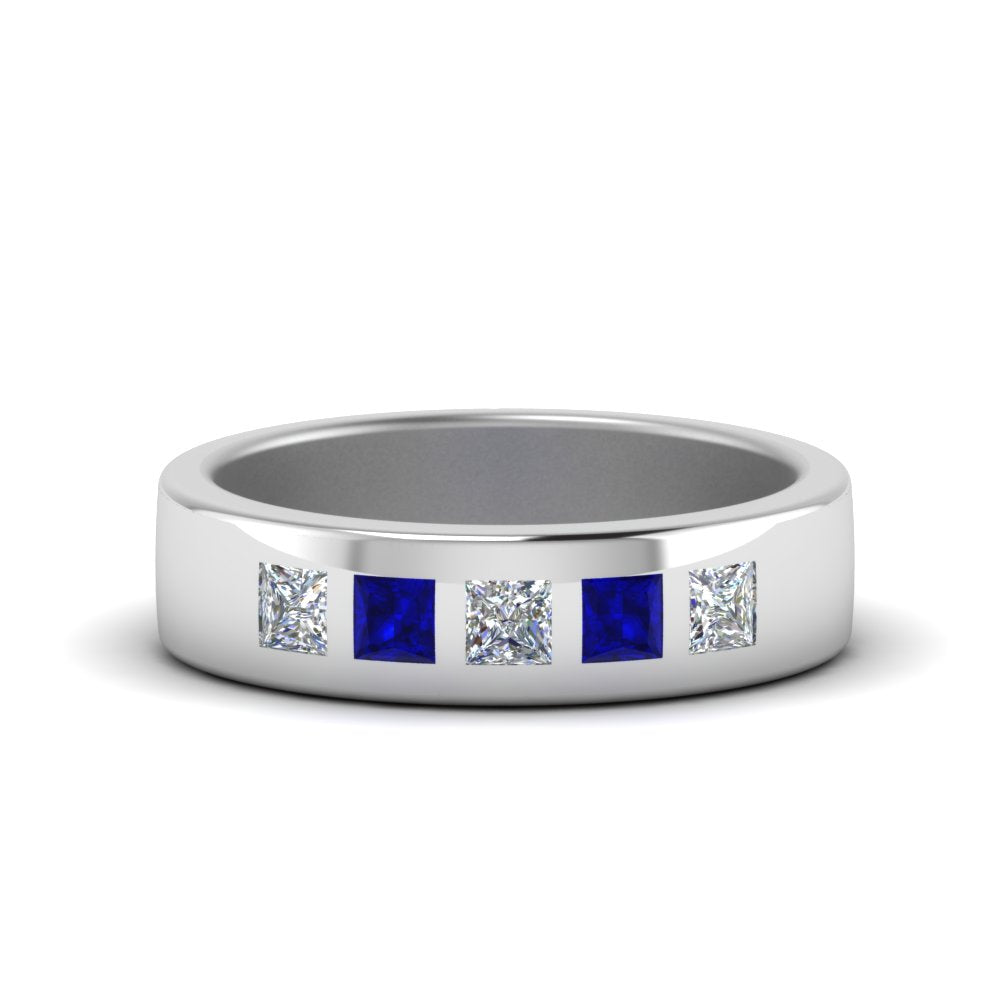 Flat Flush Set Mens Wedding Band