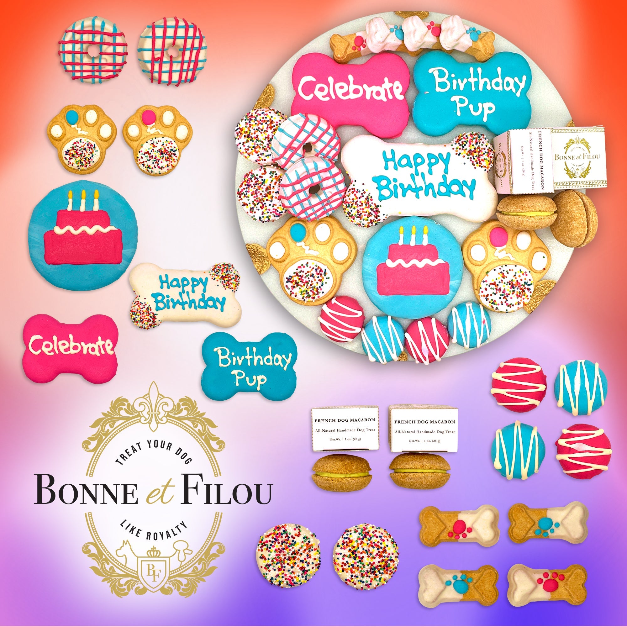 Happy Birthday Dog Treats Gift Box - BIG FRENCHIES