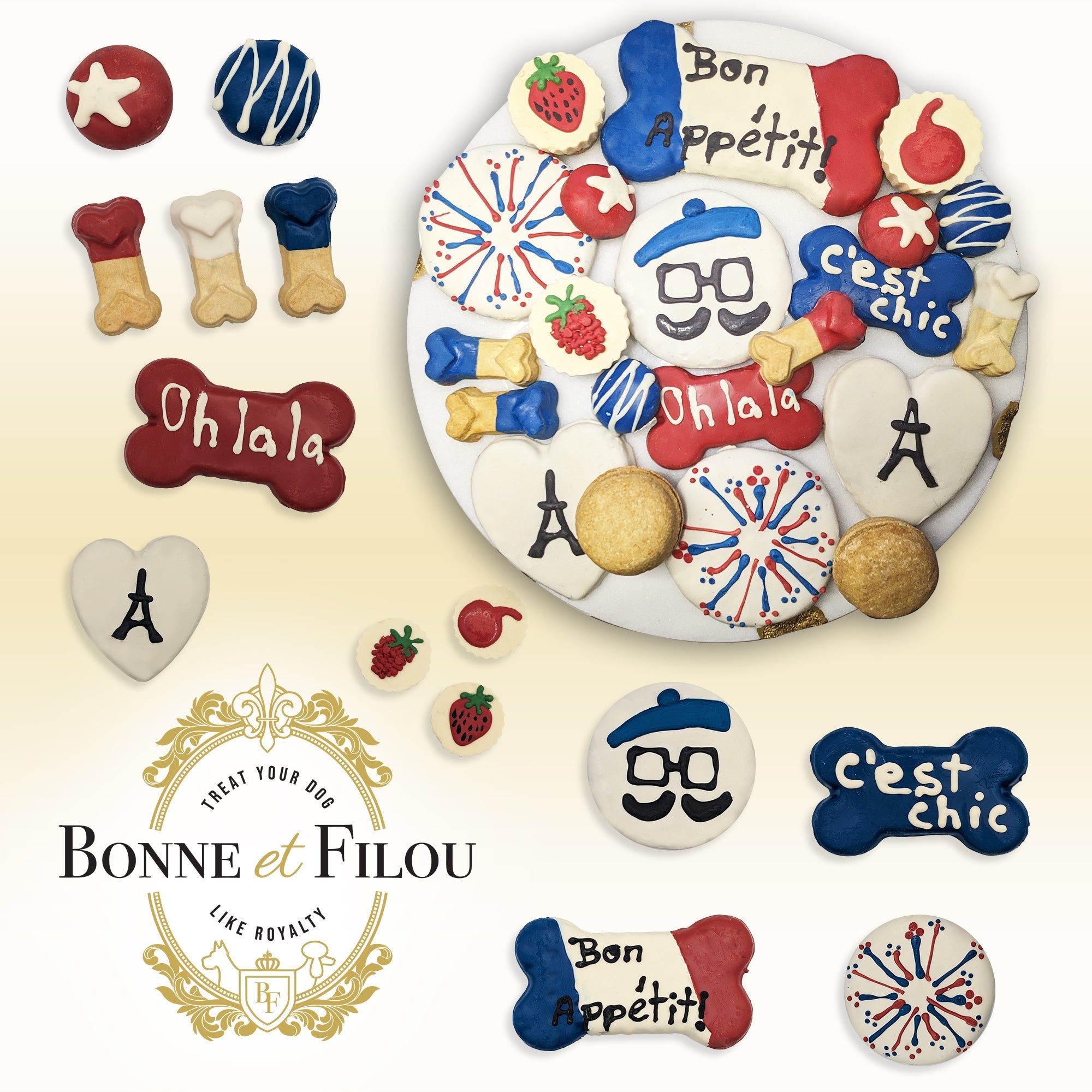 French Themed Dog Treats Gift Box - BIG FRENCHIES