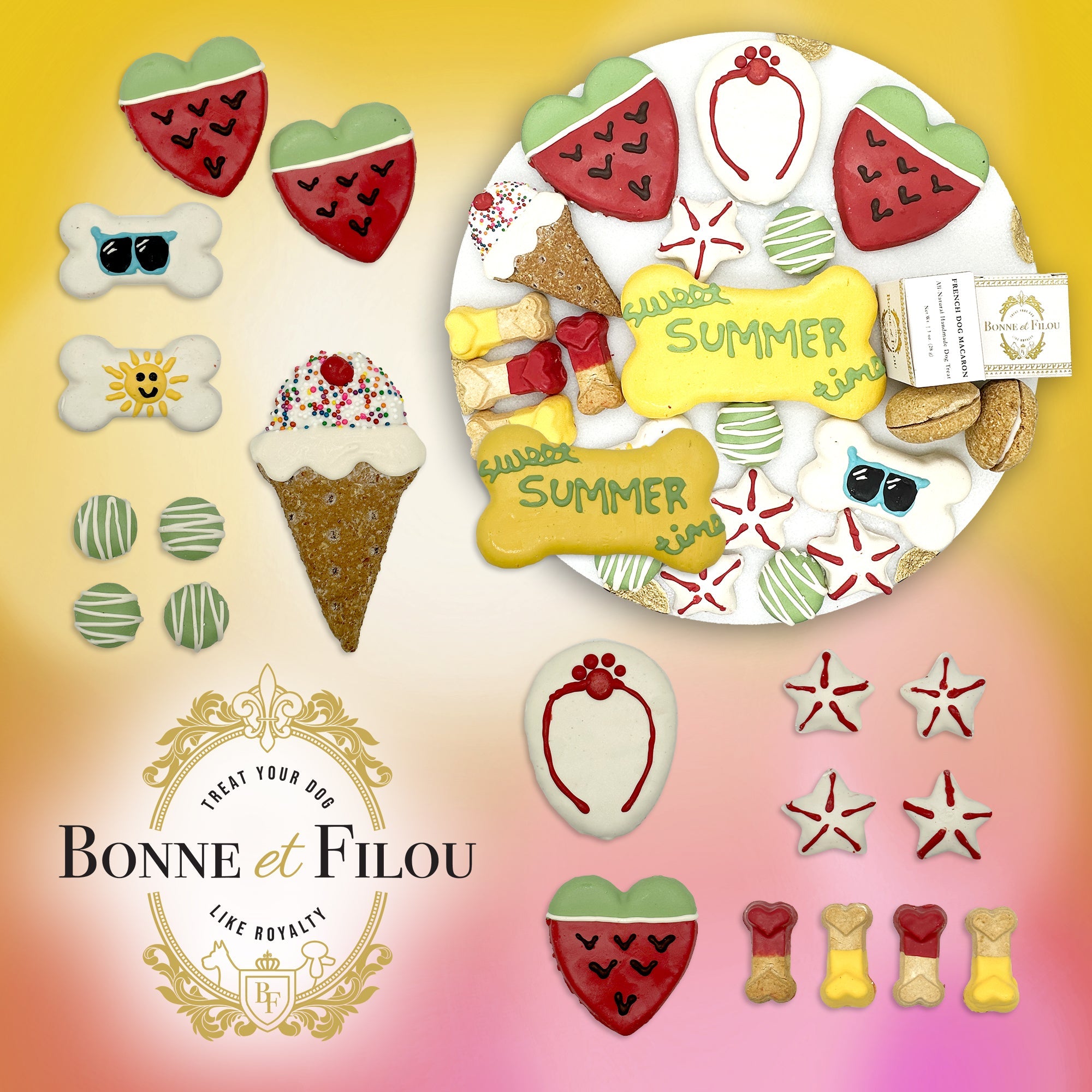 Summer Themed Dog Treats Gift Box - BIG FRENCHIES