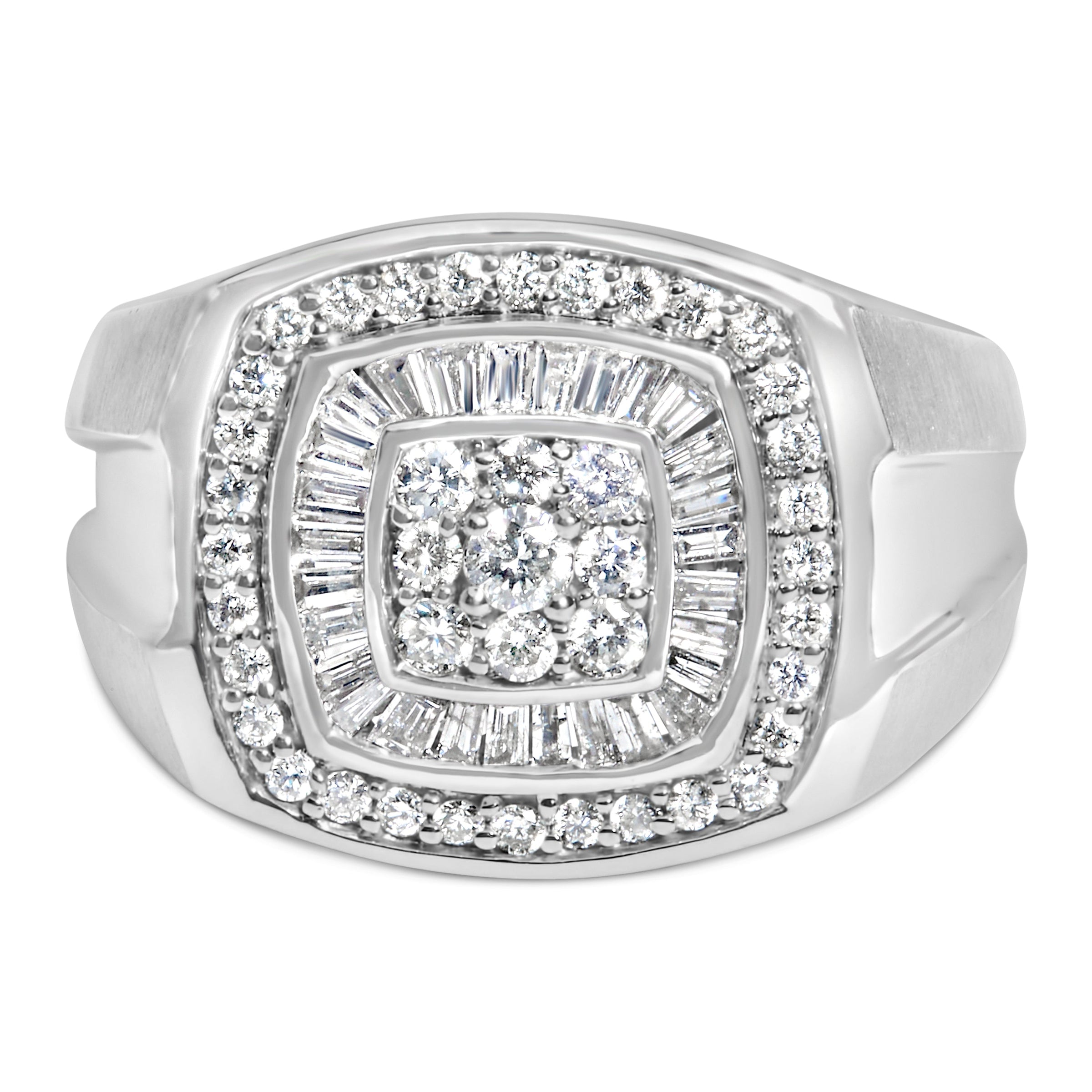 14K White Gold Men's Diamond Band Ring (1 cttw, H-I Color, SI1-SI2 Clarity)