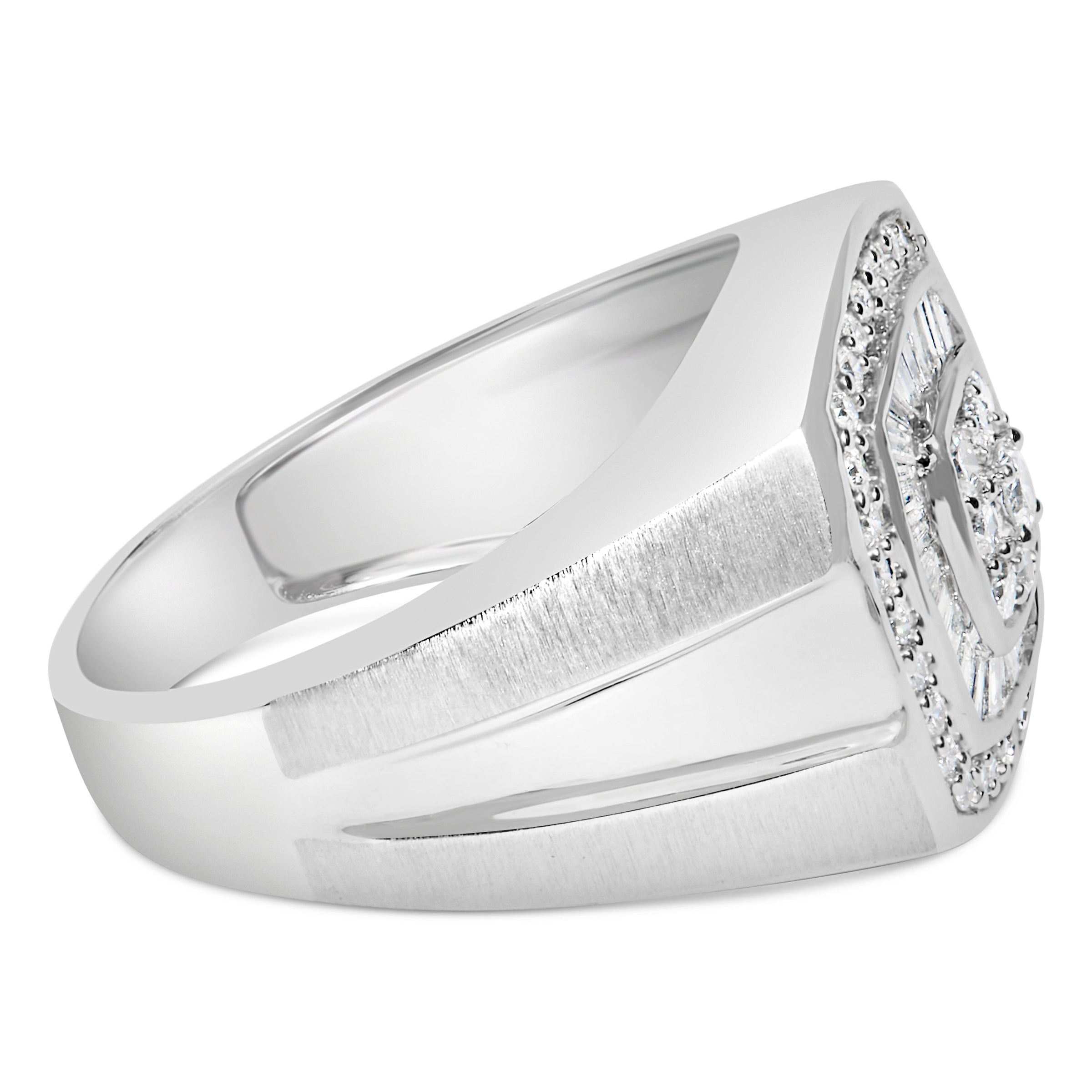 14K White Gold Men's Diamond Band Ring (1 cttw, H-I Color, SI1-SI2 Clarity)