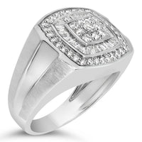 14K White Gold Men's Diamond Band Ring (1 cttw, H-I Color, SI1-SI2 Clarity)