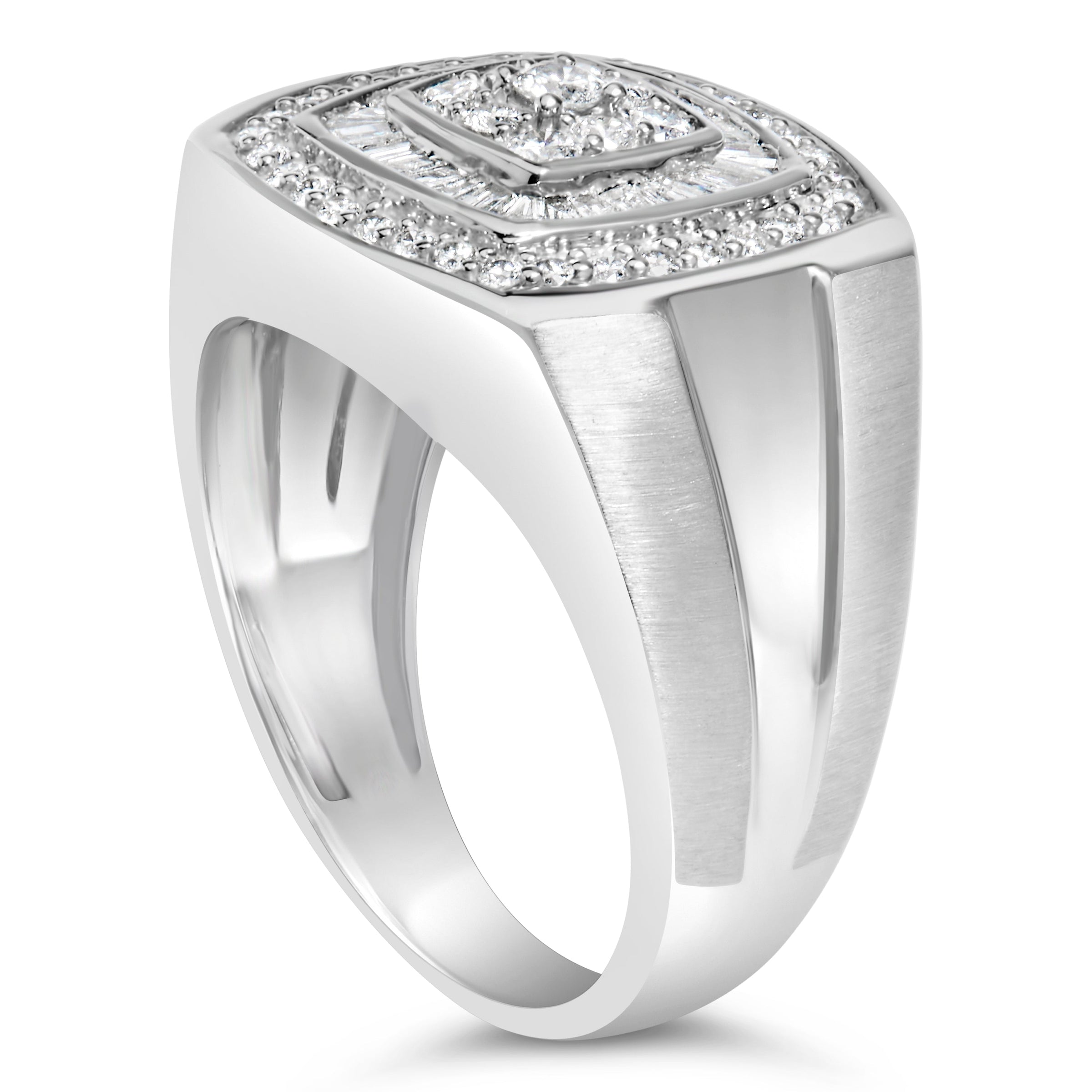 14K White Gold Men's Diamond Band Ring (1 cttw, H-I Color, SI1-SI2 Clarity)