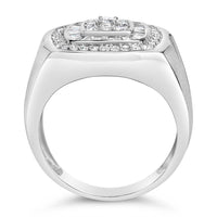 14K White Gold Men's Diamond Band Ring (1 cttw, H-I Color, SI1-SI2 Clarity)