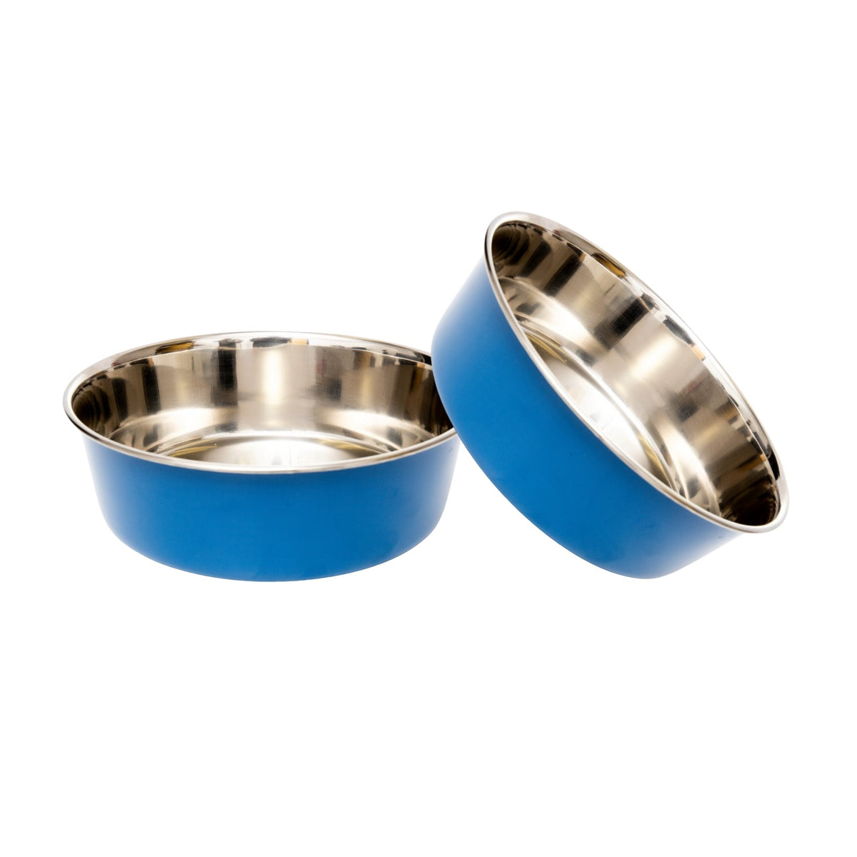 Country Living Set of 2 Heavy Gauge Stainless Steel Dog Bowls - Perfect for Food & Water - BIG FRENCHIES