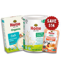 Goat & Grain Variety Bundle: Goat Milk, Oat Cereal, Panda Peach