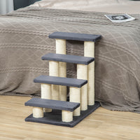 PawHut Cat Tree With 4 Steps For High Beds Couch, Cute Stair Shaped Cat Tree For Indoor Cats Or Dogs W Sisal Scratching 