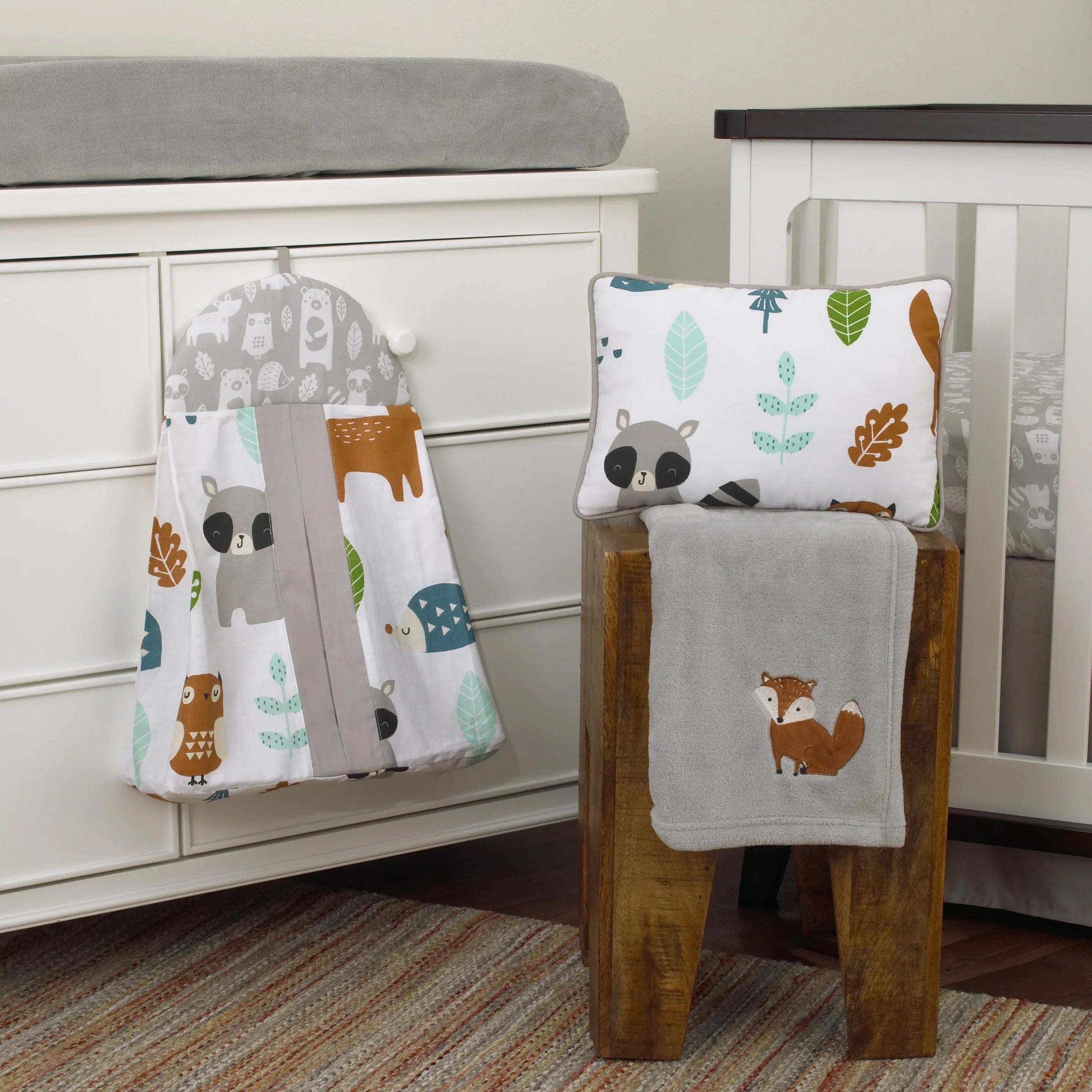 NoJo Dreamer Little Woodland Friends 8 Piece Nursery Crib Bedding Set - BIG FRENCHIES