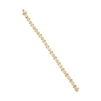 10k Yellow Gold Plated .925 Sterling Silver 2.00 Cttw Round-Cut Diamond Link 7" Bracelet (H-I Color, I2-I3 Clarity)