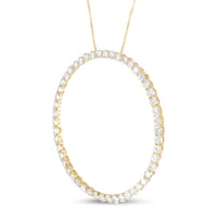10K Yellow Gold Plated .925 Sterling Silver 4 Cttw Diamond Circle Hoop 18" Pendant Necklace (J-K Color, I1-I2 Clarity)