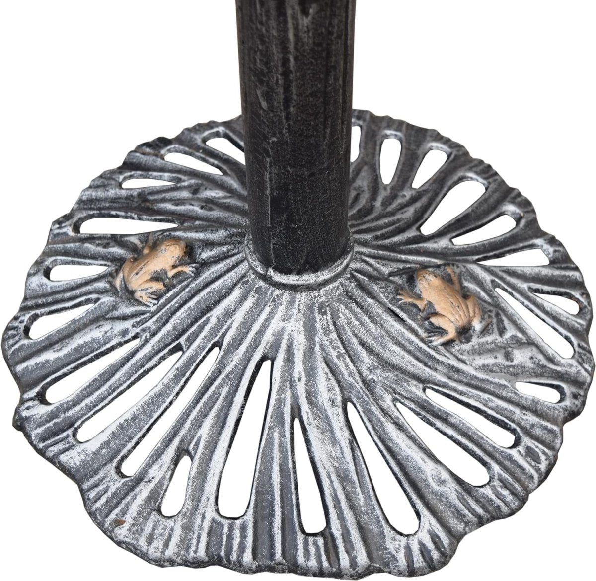 Antique Pewter Sunflower Design Aluminum Birdbath, Silver - BIG FRENCHIES