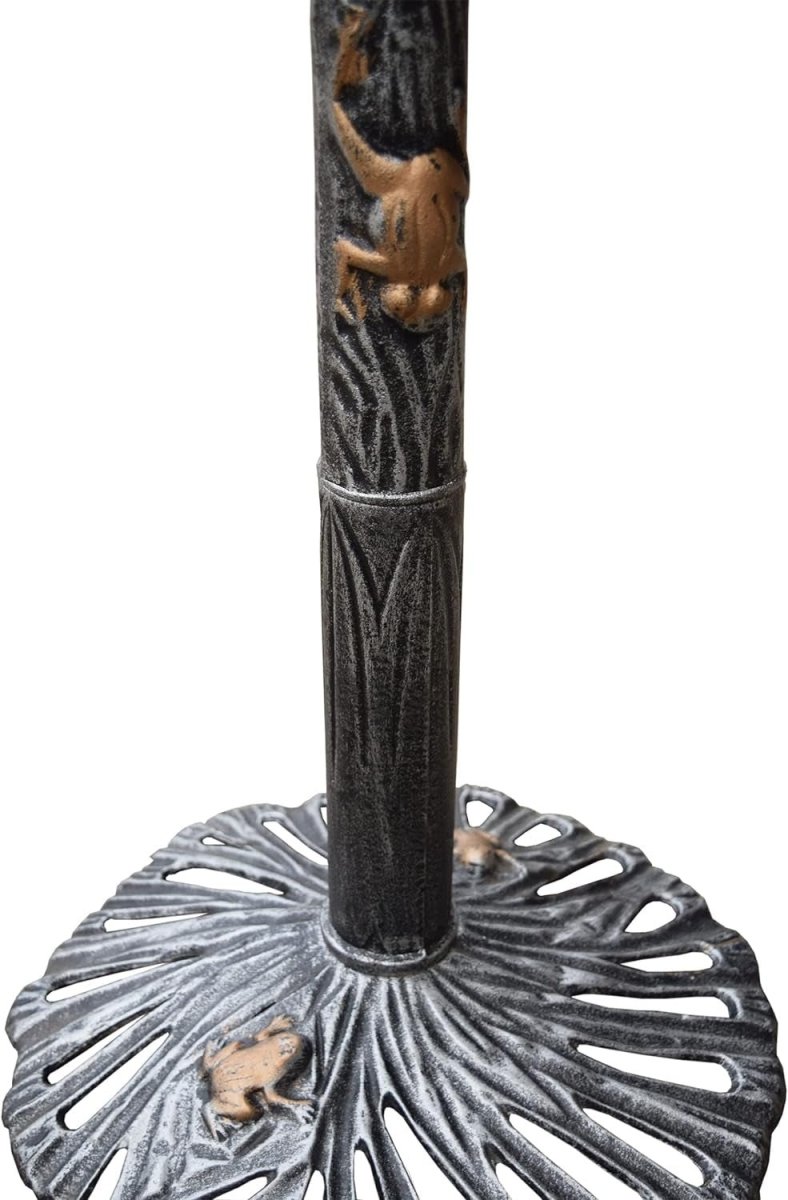 Antique Pewter Sunflower Design Aluminum Birdbath, Silver - BIG FRENCHIES
