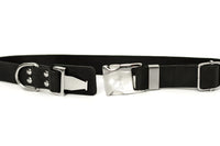 Modern Style Quick-Release Midnight Black Leather Dog Collar - BIG FRENCHIES