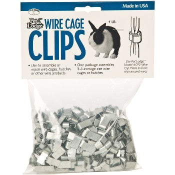 Pet Lodge Wire Cage Clips Repair & Assemble Small Animal Cages 1 lb Pack 2-Pack