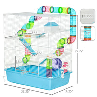 Hamster Cage With Tubes And Tunnels, Portable Carry Handles, Rat House And Habitats Big 5-Tier Design, Mouse Cage Includ