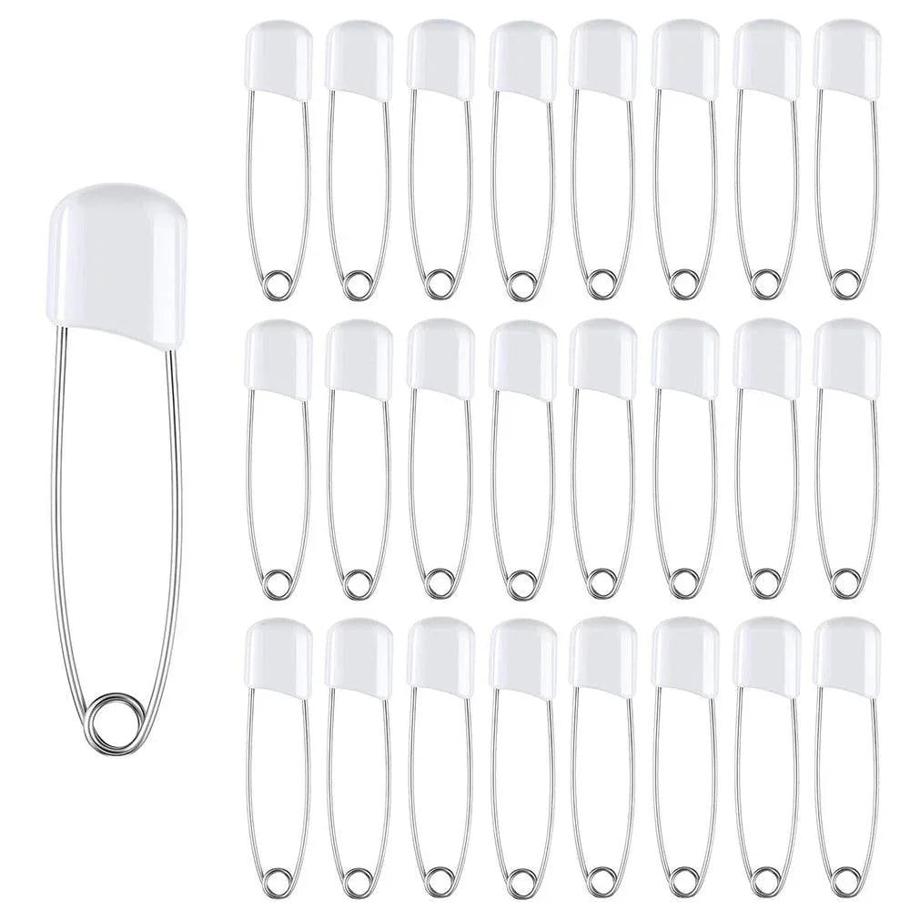 50Pcs Baby Safety Pins Plastic Head Cloth Diaper Pins Stainless Steel Sewing Safety Pins for Quilting Knitting Stitch Markers Stainless Steel Nappy Pins for Quilting Sewing Locking Safety Pins - BIG FRENCHIES