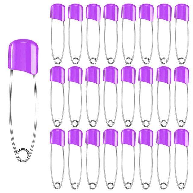 50Pcs Baby Safety Pins Plastic Head Cloth Diaper Pins Stainless Steel Sewing Safety Pins for Quilting Knitting Stitch Markers Stainless Steel Nappy Pins for Quilting Sewing Locking Safety Pins - BIG FRENCHIES
