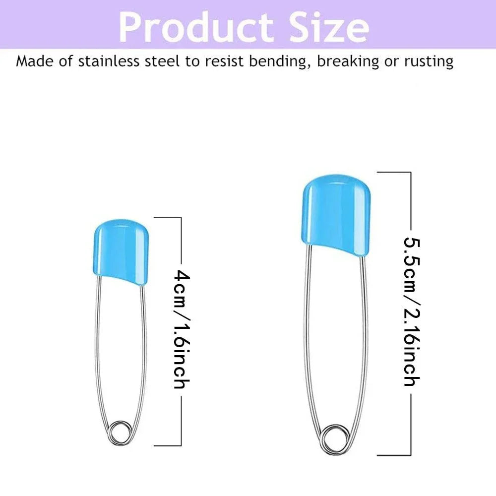 50Pcs Baby Safety Pins Plastic Head Cloth Diaper Pins Stainless Steel Sewing Safety Pins for Quilting Knitting Stitch Markers Stainless Steel Nappy Pins for Quilting Sewing Locking Safety Pins - BIG FRENCHIES