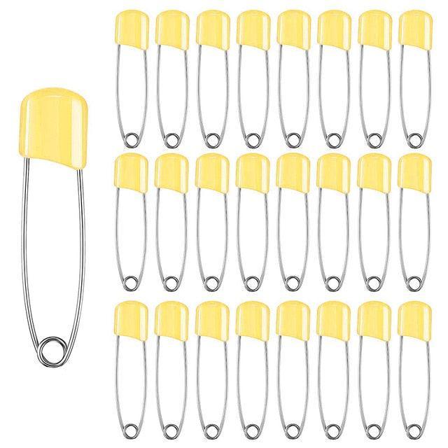 50Pcs Baby Safety Pins Plastic Head Cloth Diaper Pins Stainless Steel Sewing Safety Pins for Quilting Knitting Stitch Markers Stainless Steel Nappy Pins for Quilting Sewing Locking Safety Pins - BIG FRENCHIES