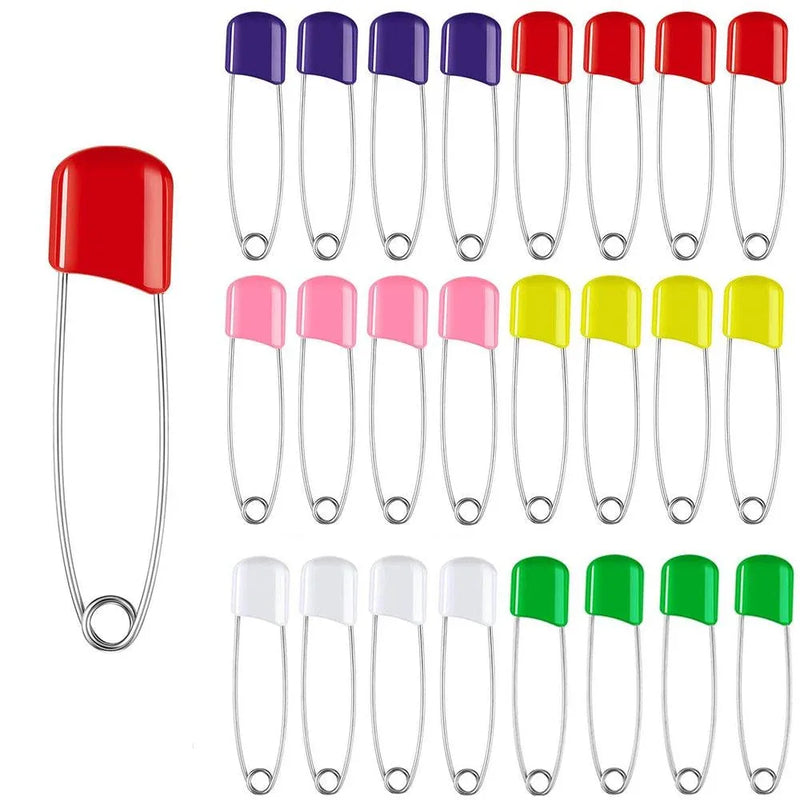 50Pcs Baby Safety Pins Plastic Head Cloth Diaper Pins Stainless Steel Sewing Safety Pins for Quilting Knitting Stitch Markers Stainless Steel Nappy Pins for Quilting Sewing Locking Safety Pins - BIG FRENCHIES