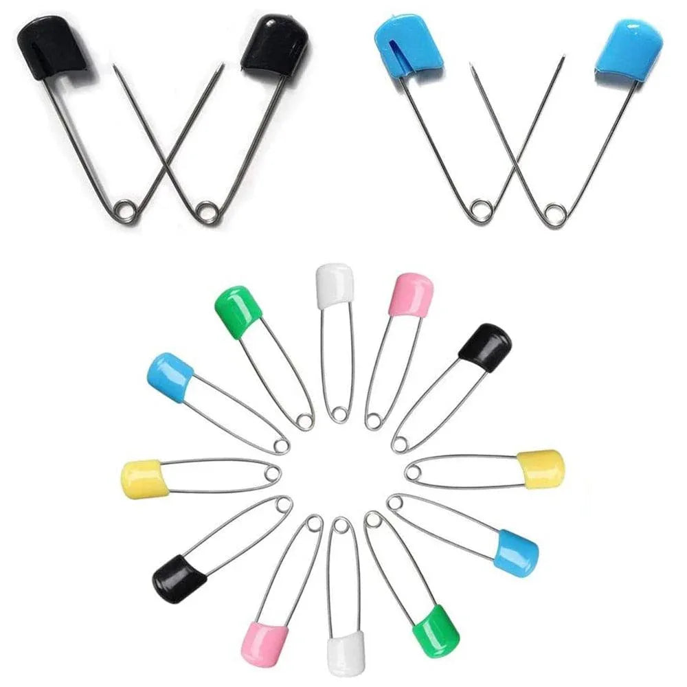 50Pcs Baby Safety Pins Plastic Head Cloth Diaper Pins Stainless Steel Sewing Safety Pins for Quilting Knitting Stitch Markers Stainless Steel Nappy Pins for Quilting Sewing Locking Safety Pins - BIG FRENCHIES