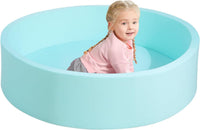 TRENDBOX Foam Ball Pit, 36" x 12" Indoor Soft Ball Pool for Kid，Light Grey – Fun for Kids & Family - Light Blue / 130CM