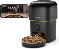 Automatic Cat Feeder, Over 180-day Battery Life - 2L-Black / WiFi & Camera
