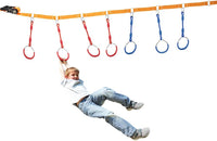 Swing Gymnastic Ring Warrior Obstacle Course Slackline Climb Trapeze - 8 Pack / Red - image 2