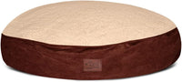 Floppy Dawg Universal Round Dog Bed Replacement Cover. Removable - Large Brown with Beige Top - image 2
