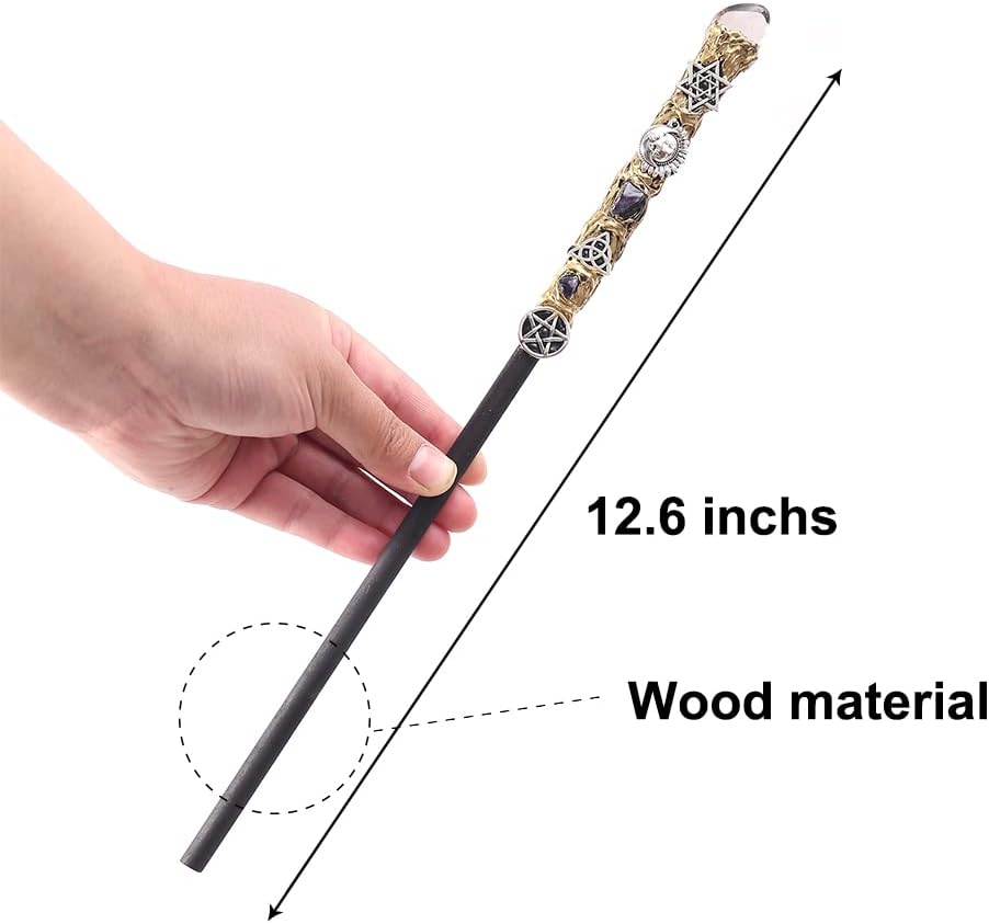 Bubbmi rhinestone witch magic wand in Snakepurple with solid wood body and metal accents - view 22