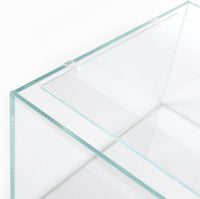 LANDEN Glass Aquarium Lid with Clips for 30x30cm 6.6 Gallon Rimless - Glass Lid / 342x168mm (1 pc)