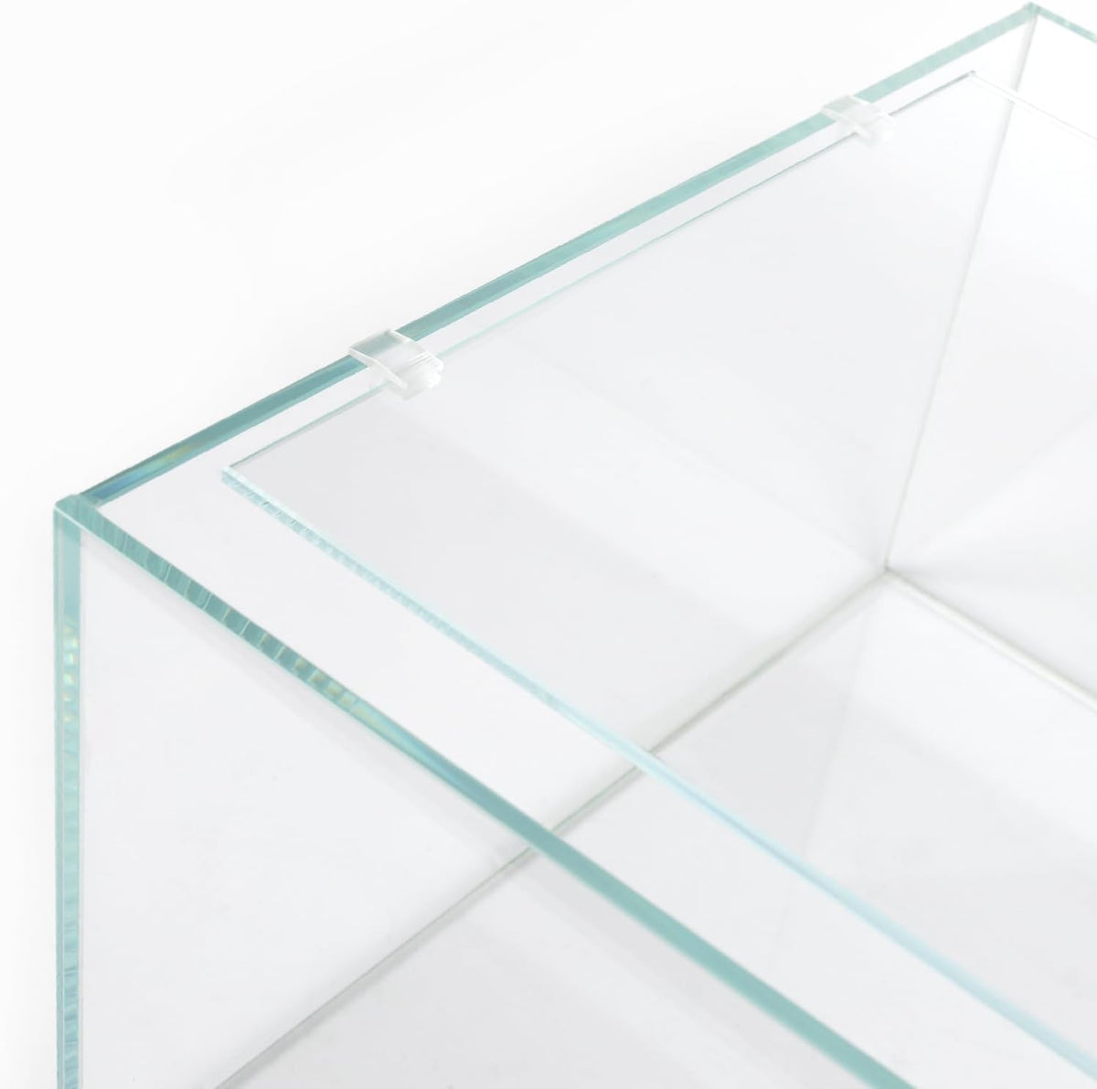 LANDEN Glass Aquarium Lid with Clips for 30x30cm 6.6 Gallon Rimless - Glass Lid / 342x168mm (1 pc)